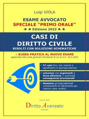 cover image of ESAME AVVOCATO. CASI DI DIRITTO CIVILE (edizione 2022)